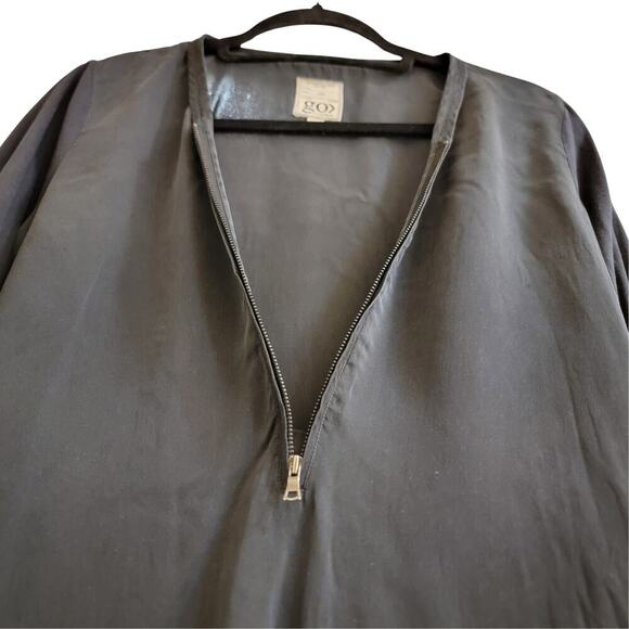GO BY GOSILK ICONIC Go Zippy Redux Washed Black Long Sleeve Tunic Womens M Chic - Picture 6 of 12